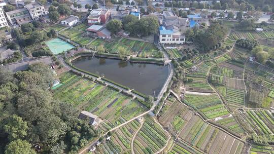 航拍湖南长沙望城区老城区