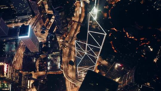 香港中银大厦高空航拍