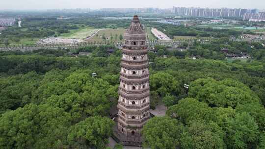 江苏苏州虎丘塔5A景区航拍