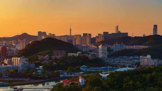 辽宁大连滨海城市风光