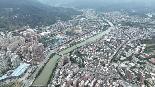 福建省泉州市永春县主城区城市美景街景航拍