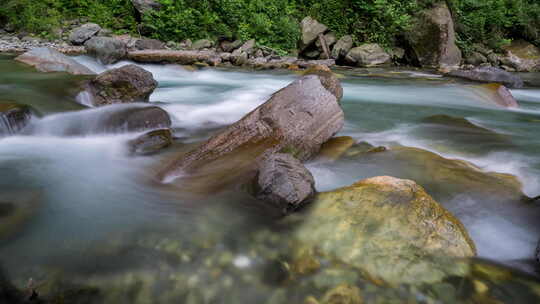 绿色自然溪流小河流