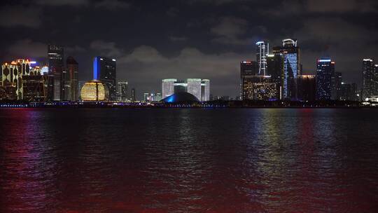 杭州钱江新城城市阳台夜景