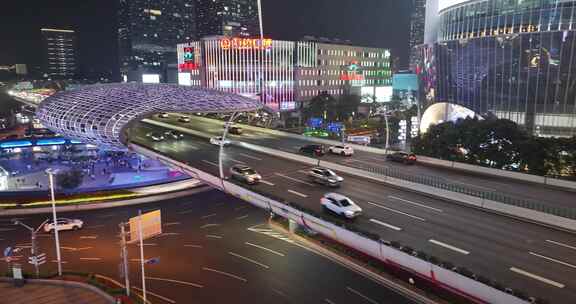 上海五角场夜景航拍