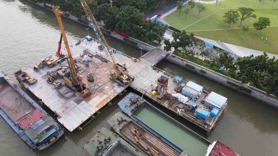 广州海心桥建设初期