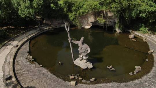 浙江绍兴柯岩景区航拍