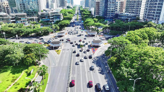 高楼林立的海南省三亚市中央商务区航拍