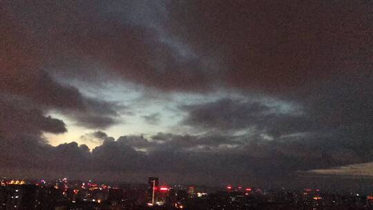 济南城市夜景，历下区日落风光