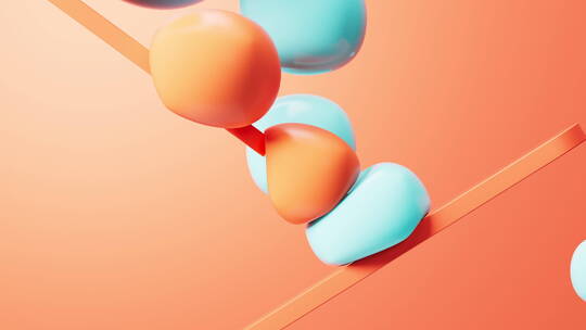 柔软弹性的球体抽象动画3D渲染