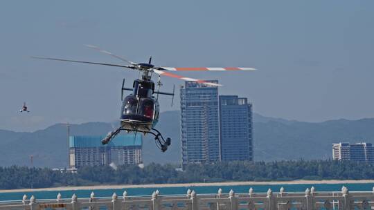 海南三亚直升机视频素材模板下载