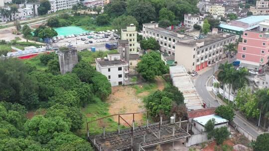 航拍深圳龙华区观澜工程建设及生态环境