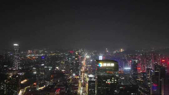 深圳南山区夜景航拍