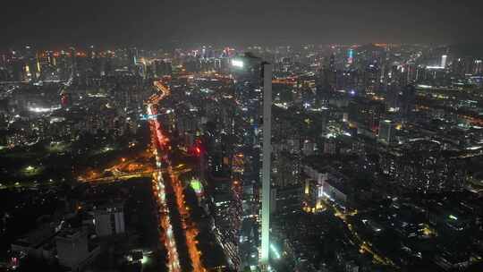 深圳南山区夜景航拍