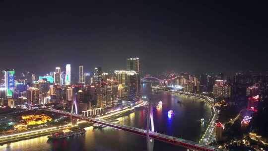 重庆夜景延时航拍4K视频素材模板下载