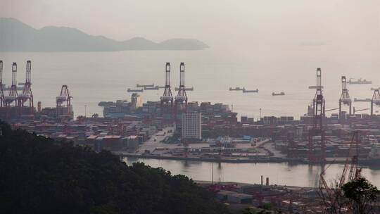 深圳港口景观的延时