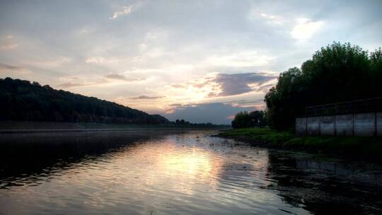 河水景观延时