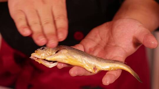 【镜头合集】用筷子给小黄鱼去内脏的方法