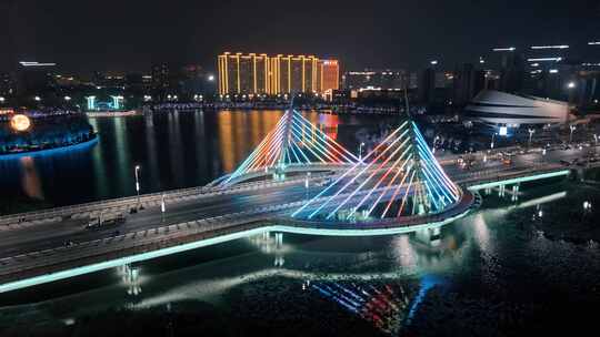 邯郸市大名县 大名府 老城 航拍 市区夜景