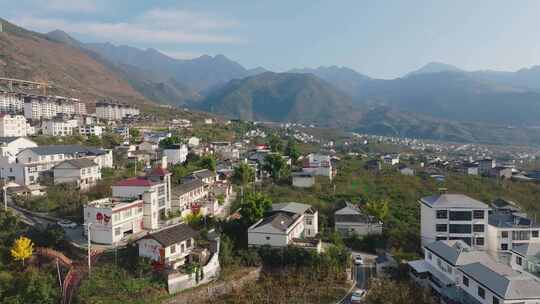 航拍乡村田野村庄