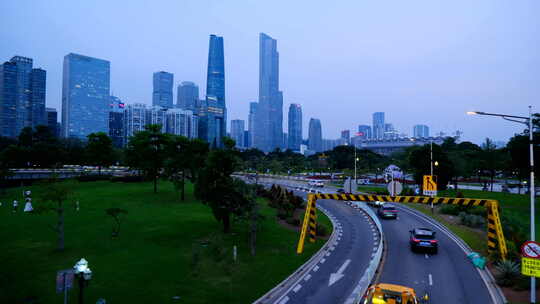 广州市区公路街景车流