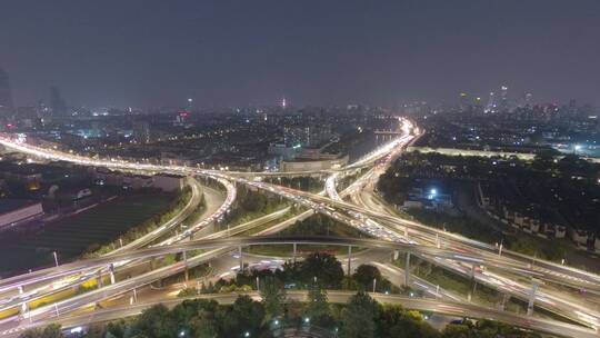 城市震撼立交桥夜景素材南京赛虹桥立交