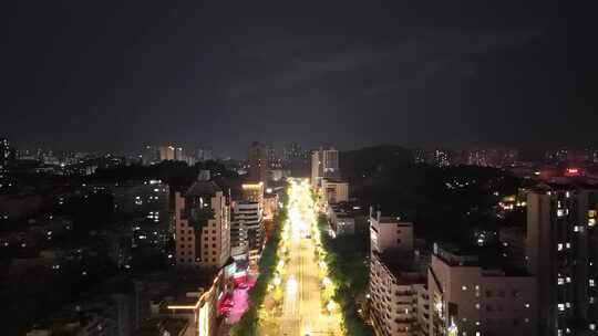 航拍四川自贡夜景自贡城市风光