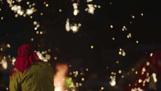 打铁花民俗表演