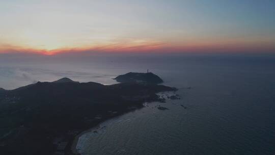 文昌山海天海岸线日出朝阳海平面空镜