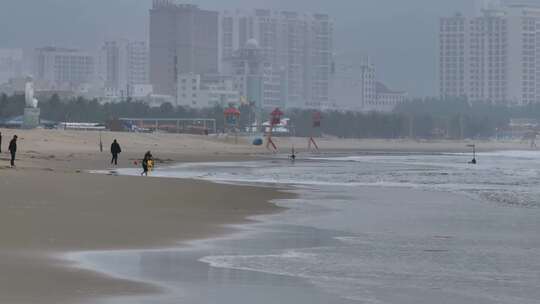 广东茂名海滩航拍视频素材模板下载