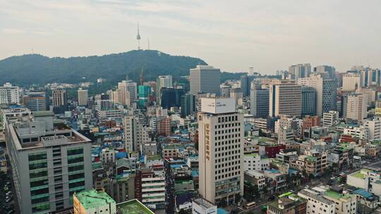 韩国首尔城市航拍