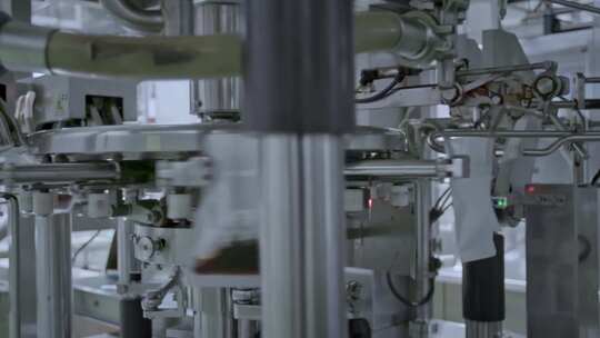 高清实拍工厂工业生产自动化机器包装