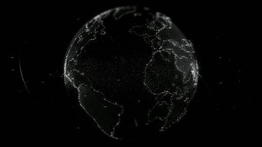 旋转的行星地球动画视频素材模板下载