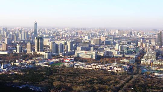 济南市交通建筑历下区经十路城市天际线