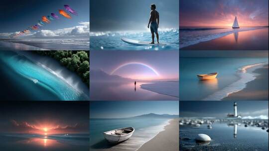 金色沙滩海浪轻拍扬帆远航日出日落唯美风光高清在线视频素材下载