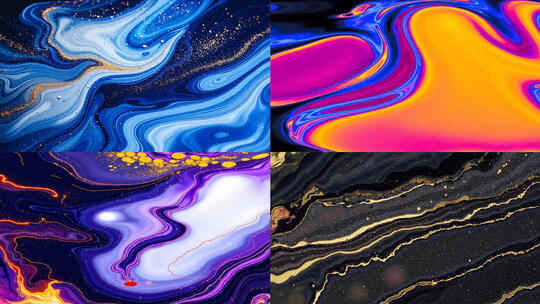 视觉创意彩墨绚丽色彩水墨艺术抽象流动泼墨