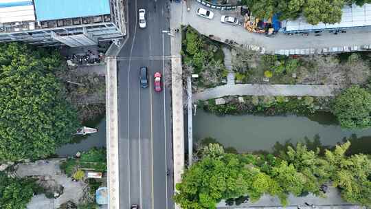 航拍福州城市内河河流 福州白马河