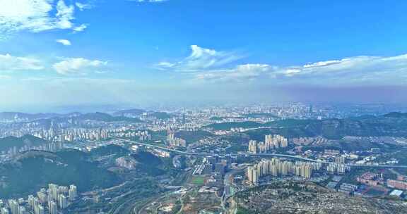 高原高山城市航拍