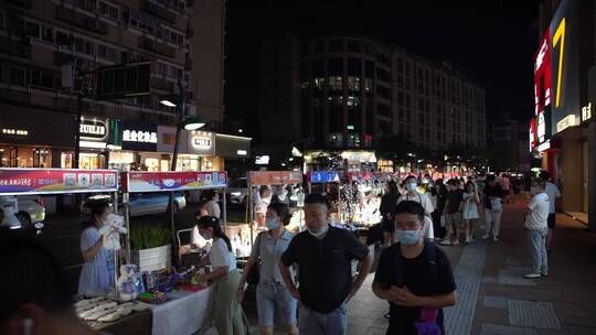 杭州武林夜市夜景视频素材模板下载