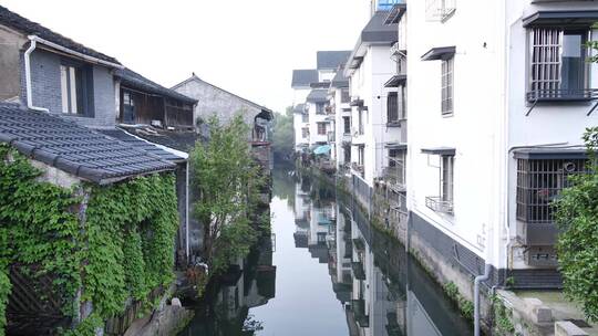 绍兴仓桥直街古街道风景视频