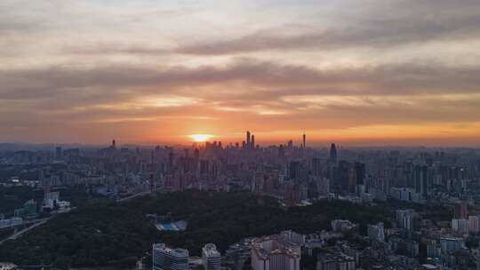 大湾区广州日出光影朝霞