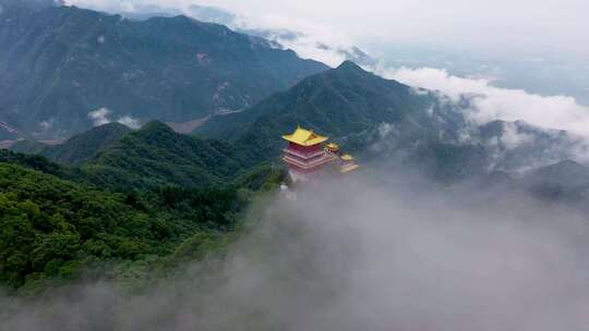 南五台山 钟南山 秦岭 云海 蓝天白云 穿云