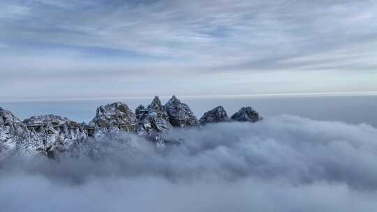 洛阳老君山大雪云海航拍