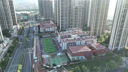 福建省漳州市闽南师范大学龙文附属小学航拍