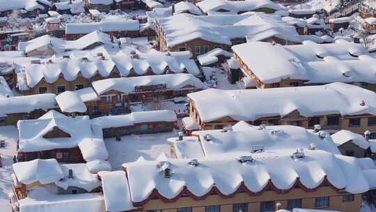 航拍雪乡雪景