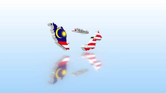 马来西亚国旗地图视频素材模板下载