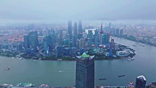 上海台风暴风雨来临前黑云压城航拍