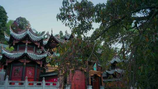 高清实拍四川眉山青神中严寺庙古风建筑视频素材模板下载