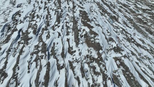 大气震撼航拍冬季来古冰川视频素材模板下载