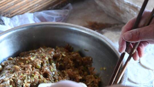 饺子传统手工包饺子过年冬至4K素材