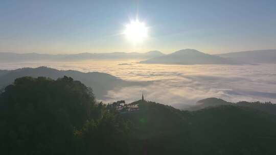 景迈山茶山云海日出视频素材模板下载